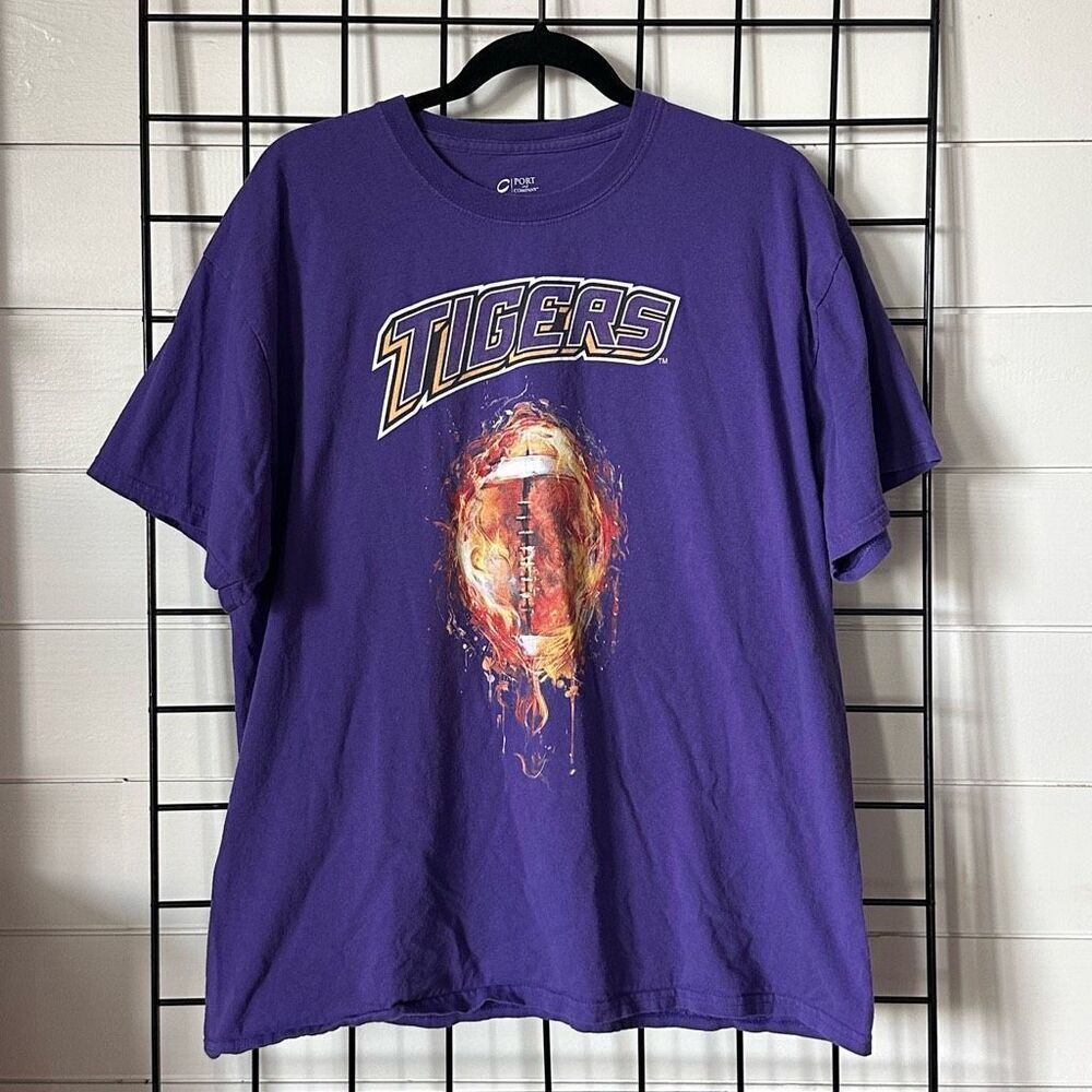 VTG LSU Tigers Football T-Shirt Mens XL Purple Collegiate Tailgating‎